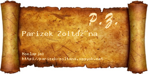 Parizek Zoltána névjegykártya